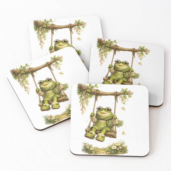 Item preview, Cozy Frog on a Spring Swing designed and sold by Lumivo Studio.