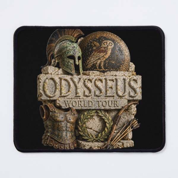 Item preview, Odysseus World Tour Stone Relief Helmet Owl Art Ancient Greek Mythology Humor Gift for Mythology Lovers designed and sold by Nightarel.