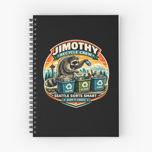Item preview, Jimothy Seattle Recycle Crew Vintage Raccoon Badge designed and sold by TSshirtShoppe.