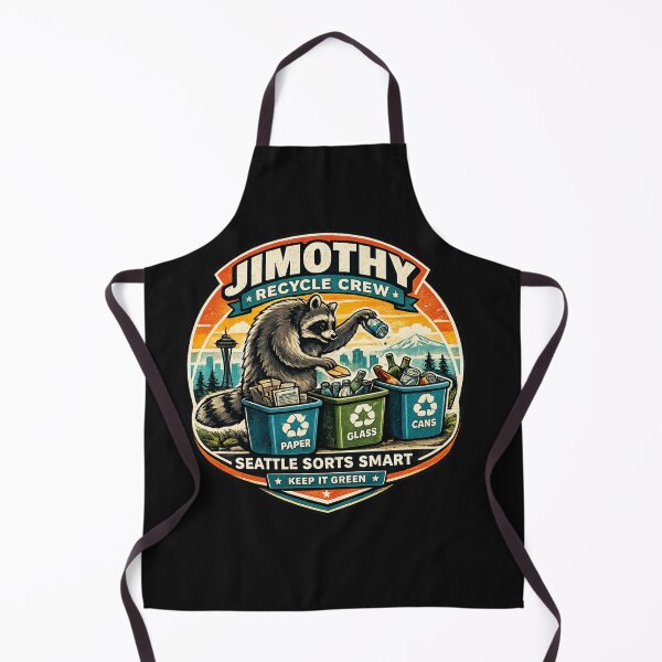 Item preview, Jimothy Seattle Recycle Crew Vintage Raccoon Badge designed and sold by TSshirtShoppe.