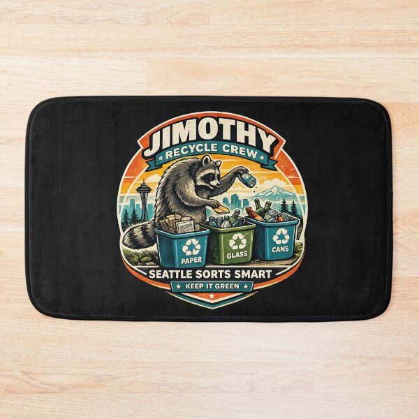 Item preview, Jimothy Seattle Recycle Crew Vintage Raccoon Badge designed and sold by TSshirtShoppe.