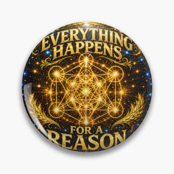 Item preview, Everything Happens For A Reason- Round Golden Metatron Emblem designed and sold by LC&LCPlatform.