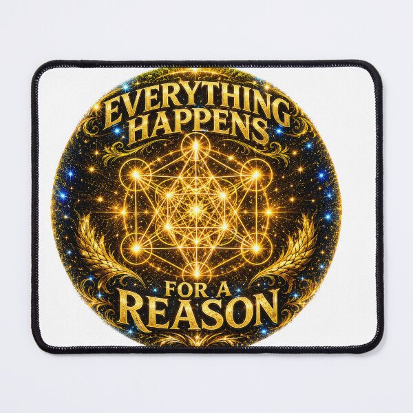 Item preview, Everything Happens For A Reason- Round Golden Metatron Emblem designed and sold by LC&LCPlatform.