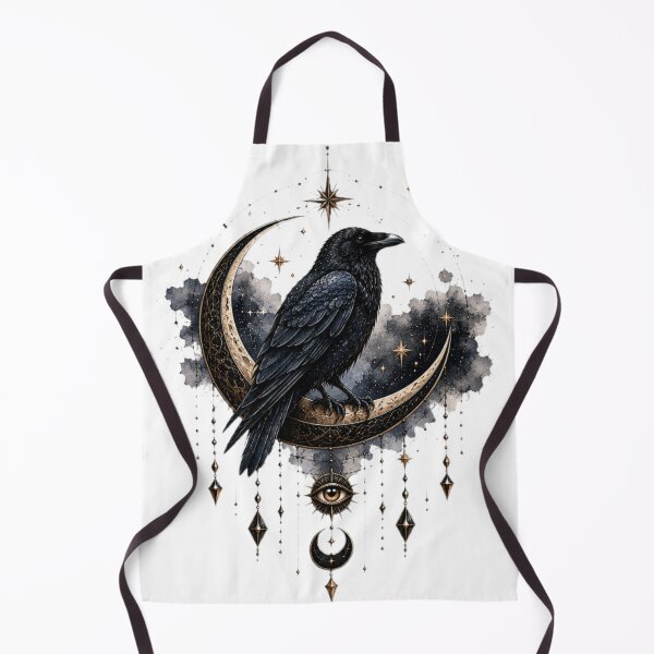 Item preview, Celestial Raven on Crescent Moon designed and sold by MyCalmDraw.