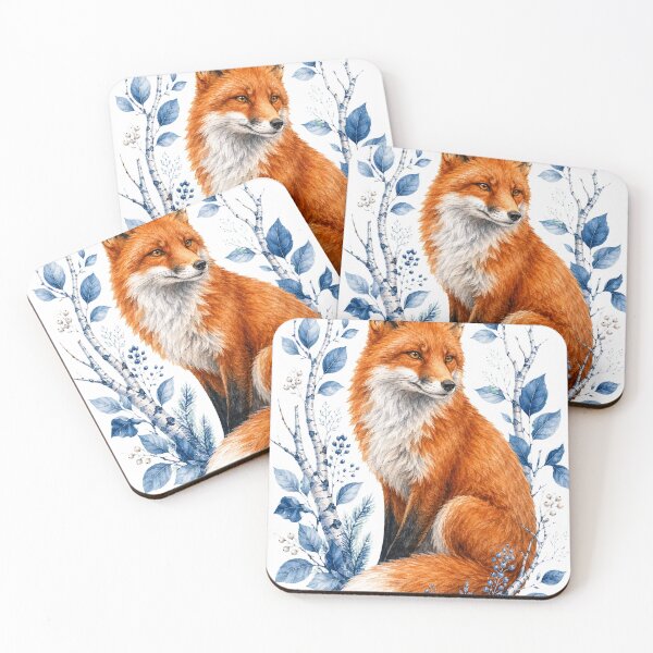 Item preview, red fox birch sticker designed and sold by alexrow.
