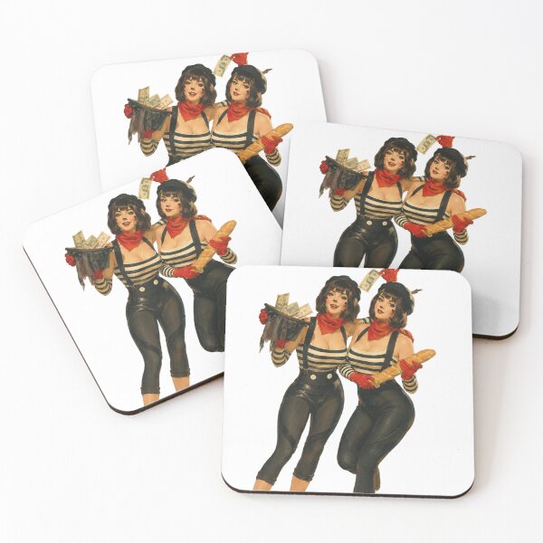 Item preview, Vintage Mime Pin Up Duo | Original Circus Performer Retro Art designed and sold by Cosplayvintage.