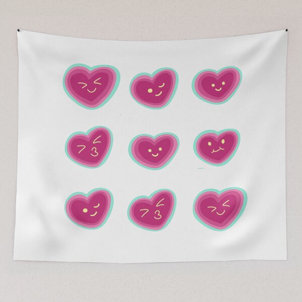 Artikelvorschau, Handgezeichnete Kawaii-Herzen-Stickerpackung entworfen und verkauft von BritishDelights.