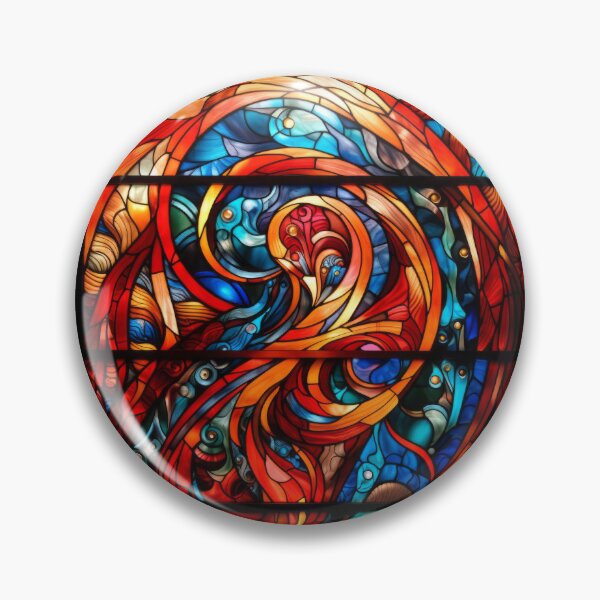 Item preview, Fiery Phoenix Abstract Stained Glass Window designed and sold by pinkal.