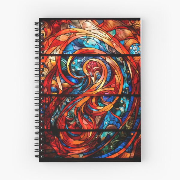 Item preview, Fiery Phoenix Abstract Stained Glass Window designed and sold by pinkal.
