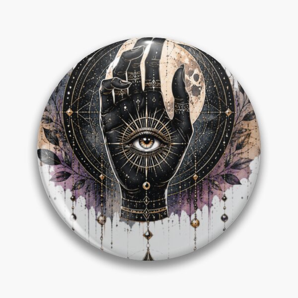 Item preview, Mystic Hand All‑Seeing Eye & Moon designed and sold by MyCalmDraw.