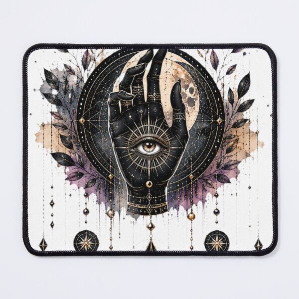 Item preview, Mystic Hand All‑Seeing Eye & Moon designed and sold by MyCalmDraw.