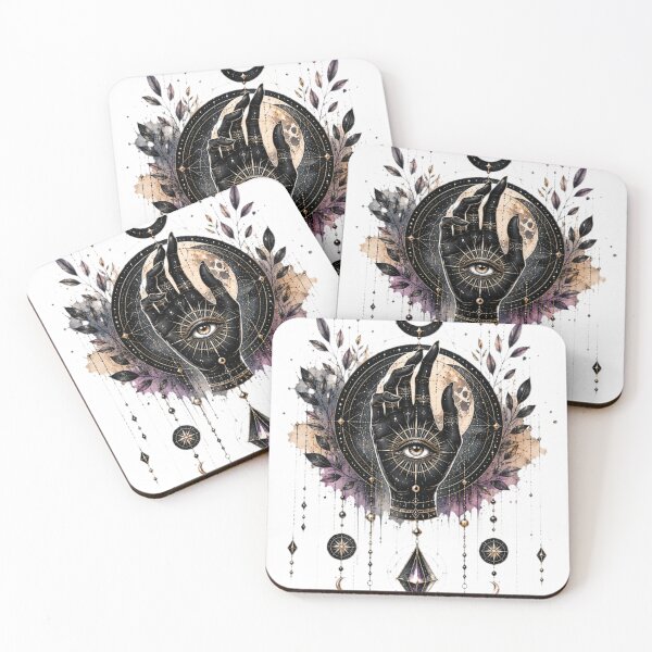Item preview, Mystic Hand All‑Seeing Eye & Moon designed and sold by MyCalmDraw.