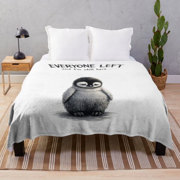Item preview, Everyone Left and I'm Still Here – Sad Penguin Emotional Vintage Design designed and sold by AMIR PRO .