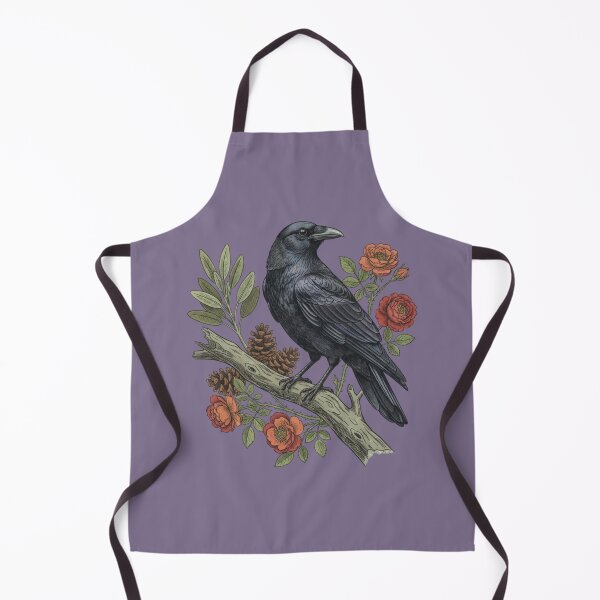 Item preview, Nature Raven Wildlife Floral Art designed and sold by BirdsnStuff.