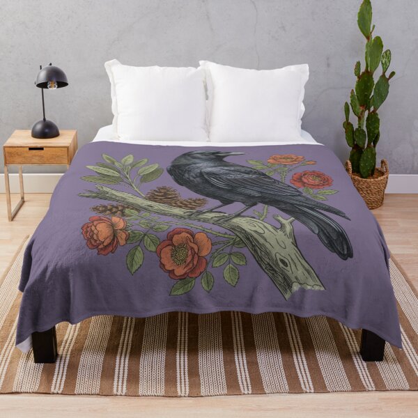 Item preview, Nature Raven Wildlife Floral Art designed and sold by BirdsnStuff.