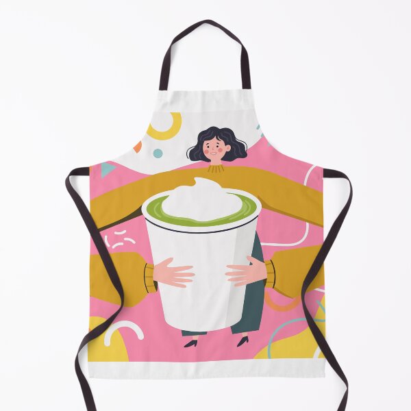 Item preview, Woman hugging large mug of green matcha latte designed and sold by natalielaf.