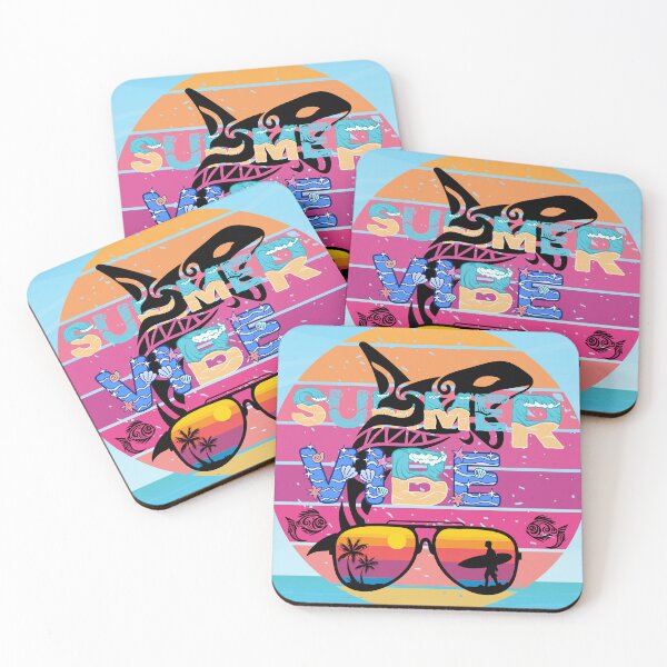 Item preview, Summer Vibes Orca Whale Retro Beach Sunglasses Sunset designed and sold by Marcin Dabski.