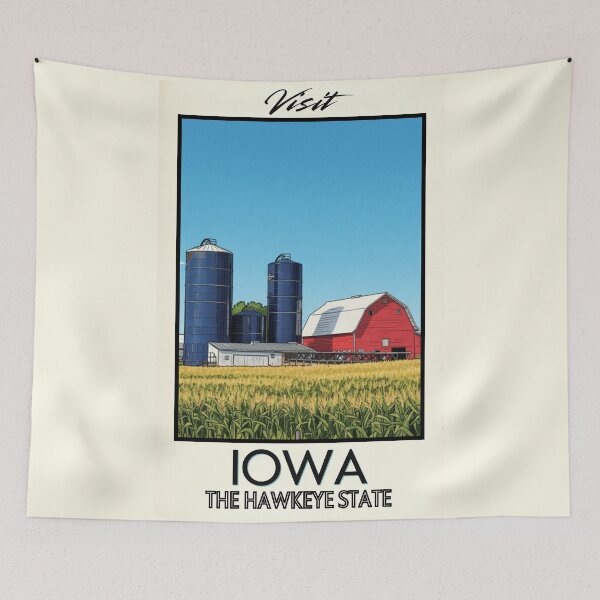 Item preview, Iowa Scenic Vintage Style Travel Advert designed and sold by Dimensionality.