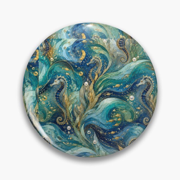 Item preview, Golden Waves and Magical Seahorses - Treasures of the Mediterranean Ocean designed and sold by Natalia-Vlad.