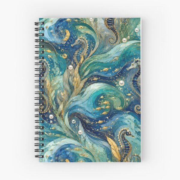 Item preview, Golden Waves and Magical Seahorses - Treasures of the Mediterranean Ocean designed and sold by Natalia-Vlad.