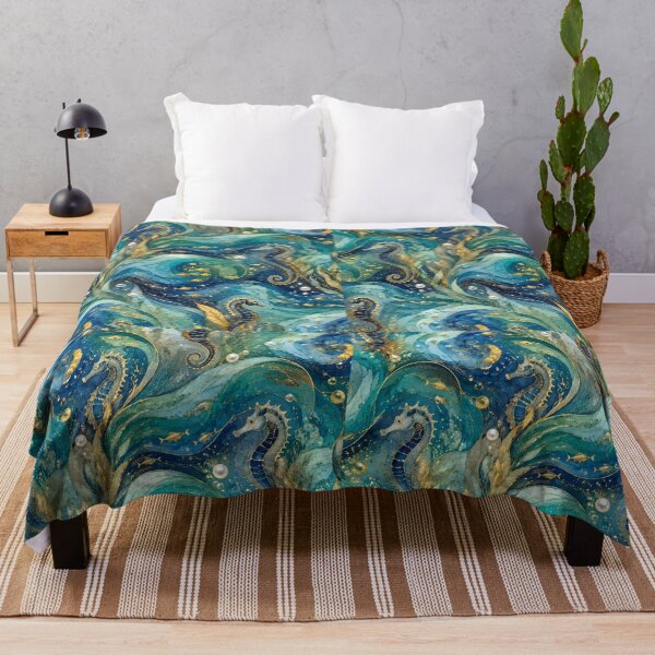 Item preview, Golden Waves and Magical Seahorses - Treasures of the Mediterranean Ocean designed and sold by Natalia-Vlad.