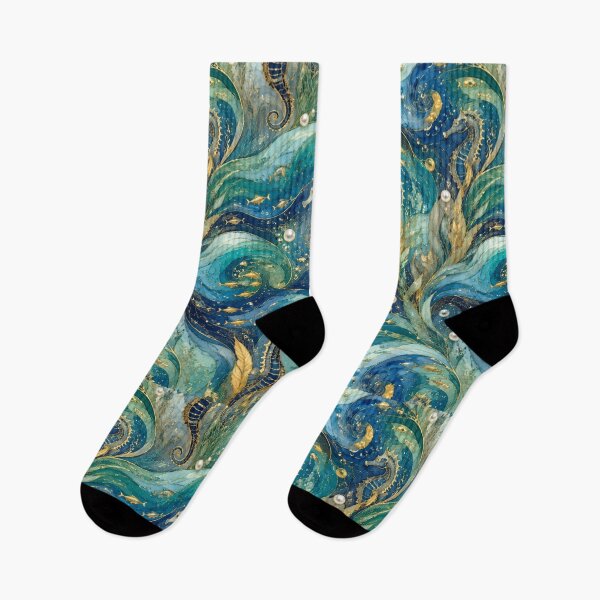 Item preview, Golden Waves and Magical Seahorses - Treasures of the Mediterranean Ocean designed and sold by Natalia-Vlad.