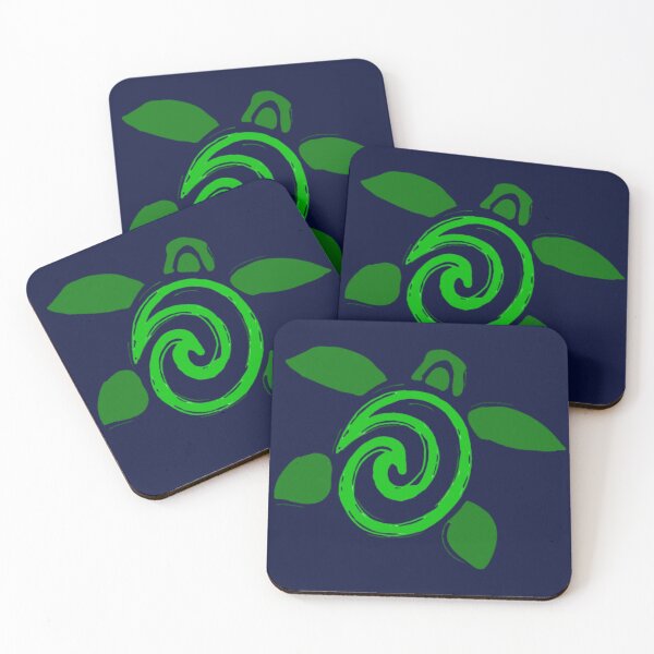 Item preview, Green Tribal Sea Turtle Spiral - Polynesian Honu Ocean Art designed and sold by ibrahimgawad.