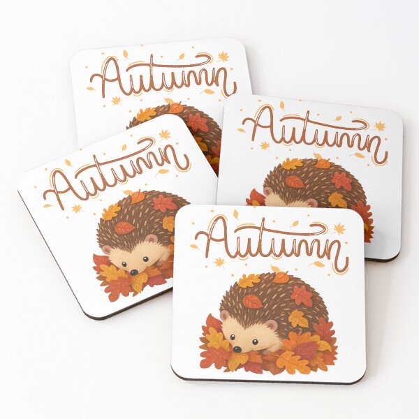 Item preview, Autumn Hedgehog with Leaves | Cute Fall Woodland Animal Design designed and sold by BigDigital.