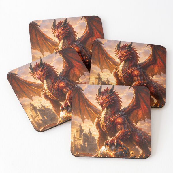 Item preview, Inferno Dragon Siege – Epic Fire Dragon Fantasy Castle Battle designed and sold by DrakariArt.