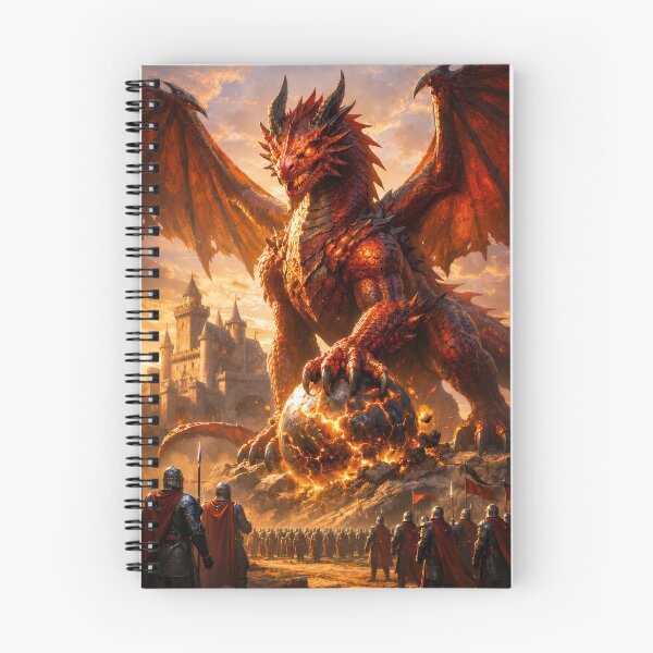Item preview, Inferno Dragon Siege – Epic Fire Dragon Fantasy Castle Battle designed and sold by DrakariArt.