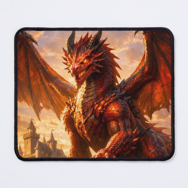 Item preview, Inferno Dragon Siege – Epic Fire Dragon Fantasy Castle Battle designed and sold by DrakariArt.