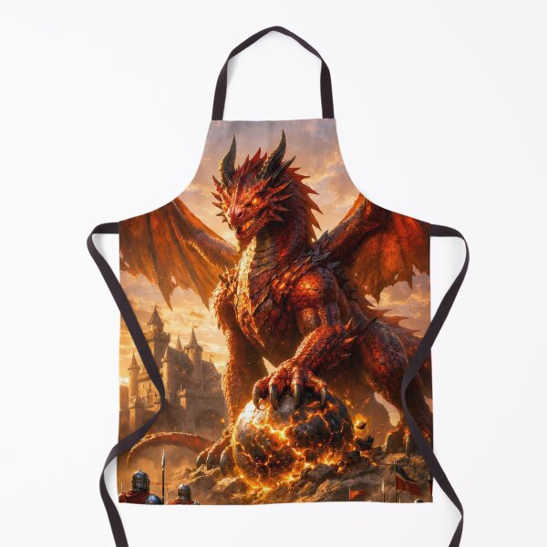 Item preview, Inferno Dragon Siege – Epic Fire Dragon Fantasy Castle Battle designed and sold by DrakariArt.