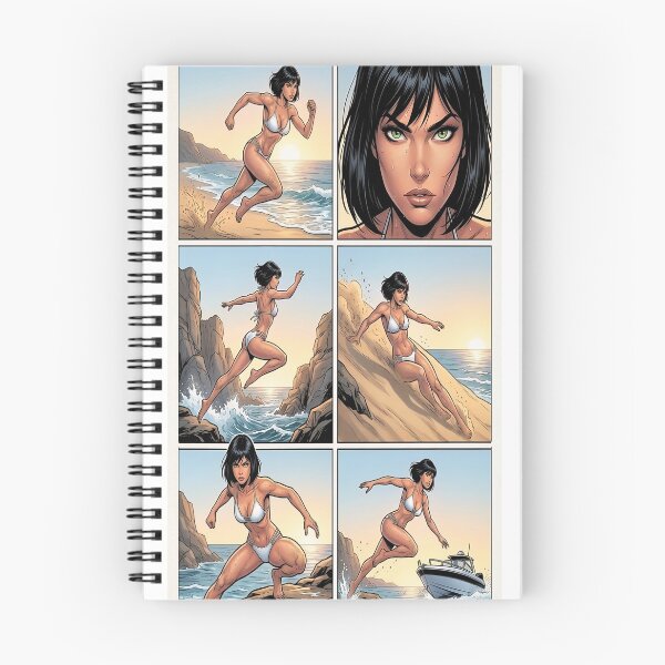 Item preview, Action Comic Book Panel Sequence - Beach Escape Graphic Novel Art designed and sold by ArkheStudio.