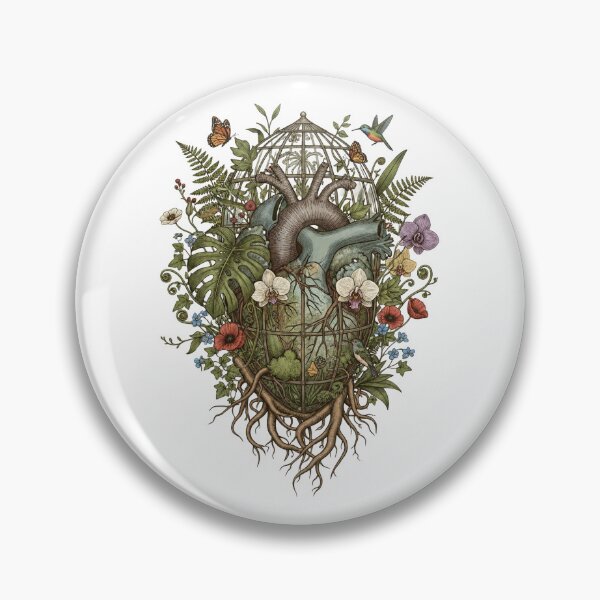 Item preview, Anatomical Heart Terrarium – Botanical Gothic Nature Illustration designed and sold by creative-sr.