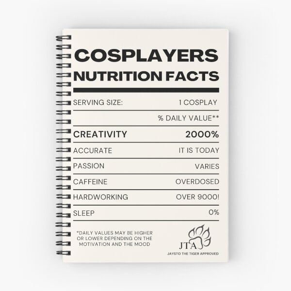 Item preview, Cosplayers Nutrition Facts designed and sold by Purple Orca Production.