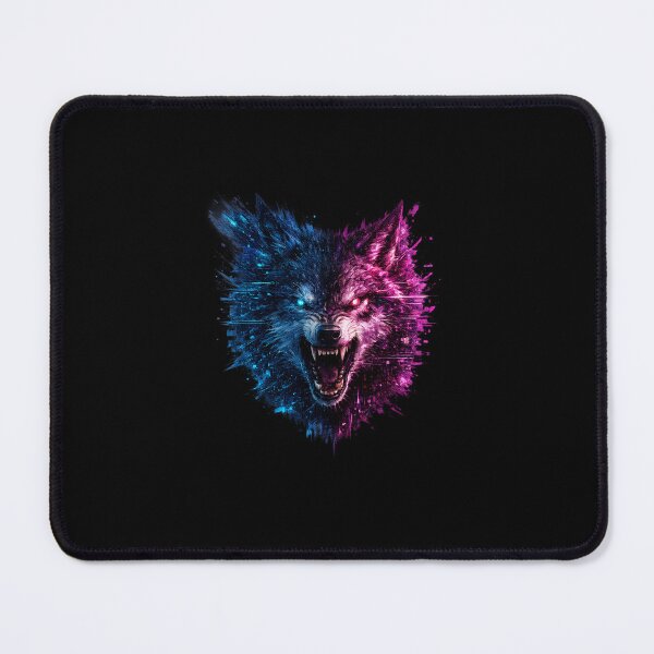 Item preview, Cyberpunk Glitch Wolf Head designed and sold by GlitchForge..