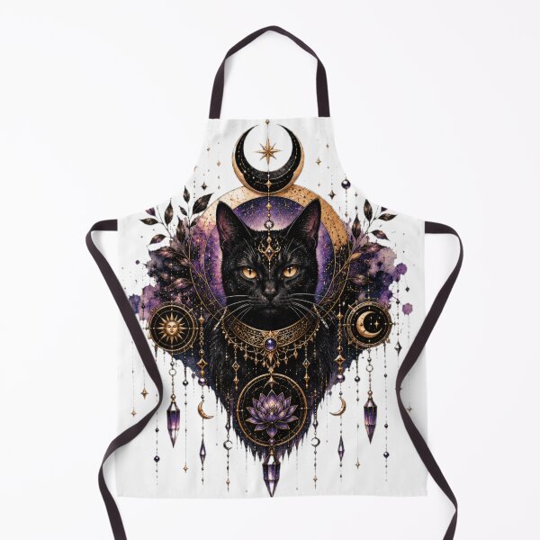 Item preview, Mystical Black Cat & Crescent Moon designed and sold by MyCalmDraw.