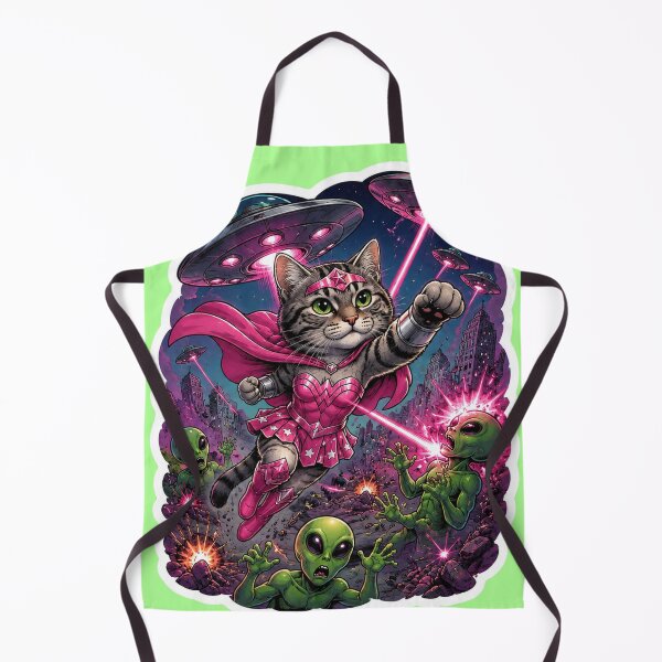 Item preview, Cosmic Cat Defends Earth From Aliens designed and sold by Moxie-Cat-Universe.