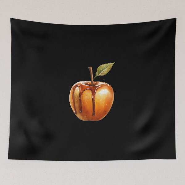 Item preview, Caramel Drizzled Apple on Dark Background designed and sold by Hillonmary.