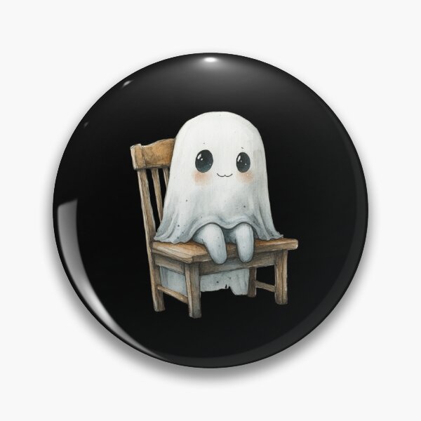 Item preview, Cute Ghost on Wooden Chair designed and sold by Hillonmary.