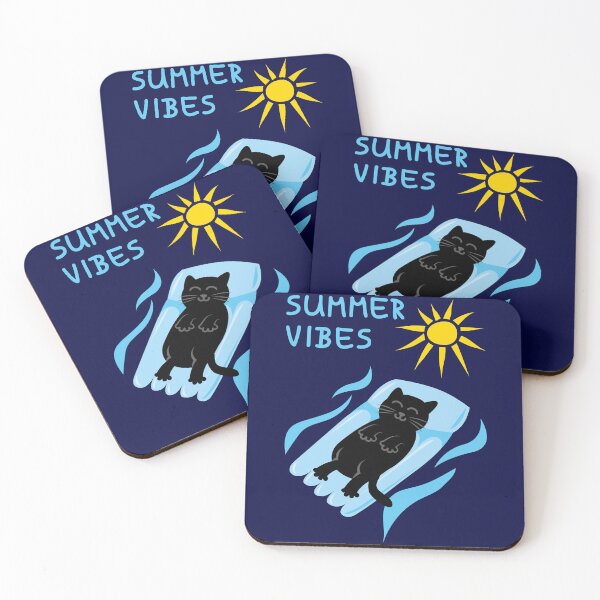 Item preview, Summer Vibes Black Cat Floating designed and sold by fishdesigns.