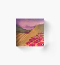 Poppy Stream II - EVENING (version 2 - see also version 1!) - original painting by mjh, 2018 Acrylic Block