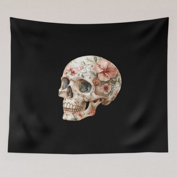 Item preview, Floral Patterned Human Skull designed and sold by Hillonmary.