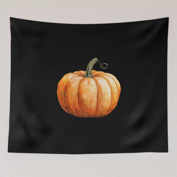 Item preview, Single Orange Pumpkin on Black designed and sold by Hillonmary.