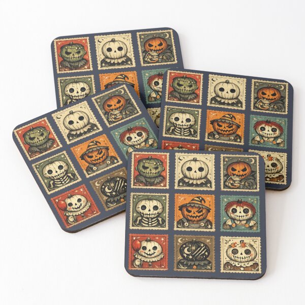 Item preview, Vintage Halloween Pumpkin Stamps for Collectors designed and sold by POD DYNASTY | Original Print On Demand T-Shirt Graphics.