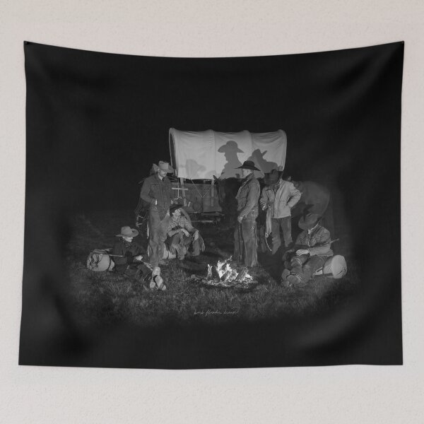 Item preview, Cowboys, Campfire And A Covered Wagon designed and sold by AlsknMommaBear2.