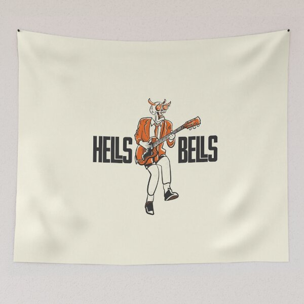 Item preview, Vintage Hells Bells Skull Guitar Illustration designed and sold by beboplab.