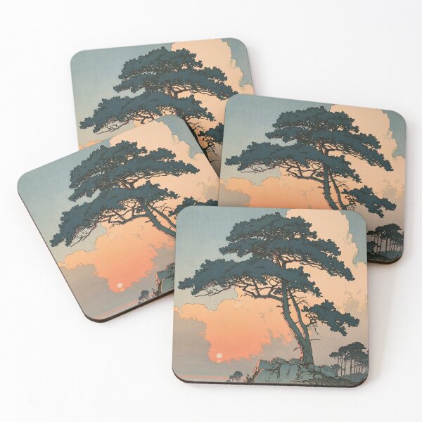 Item preview, Japanese Woodblock Print Wall Art, Vintage Landscape Poster, Japanese Sunset Pine Tree Artwork, Asian Printable Art Digital Download designed and sold by AnimeWaifuMaterial.