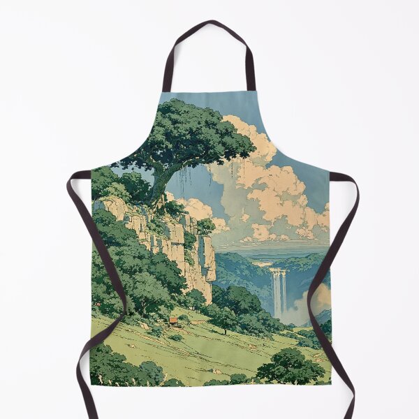 Item preview, Anime Landscape Wall Art Vintage Ghibli Inspired Print Fantasy Valley Waterfall Nature Printable Digital Download Aesthetic Poster designed and sold by AnimeWaifuMaterial.