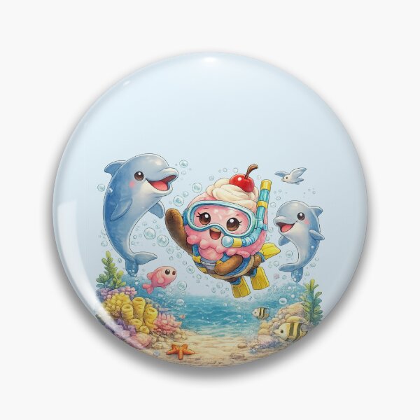 Item preview, Coco the Ice Cream Swimming with Dolphins designed and sold by Cosmoria.